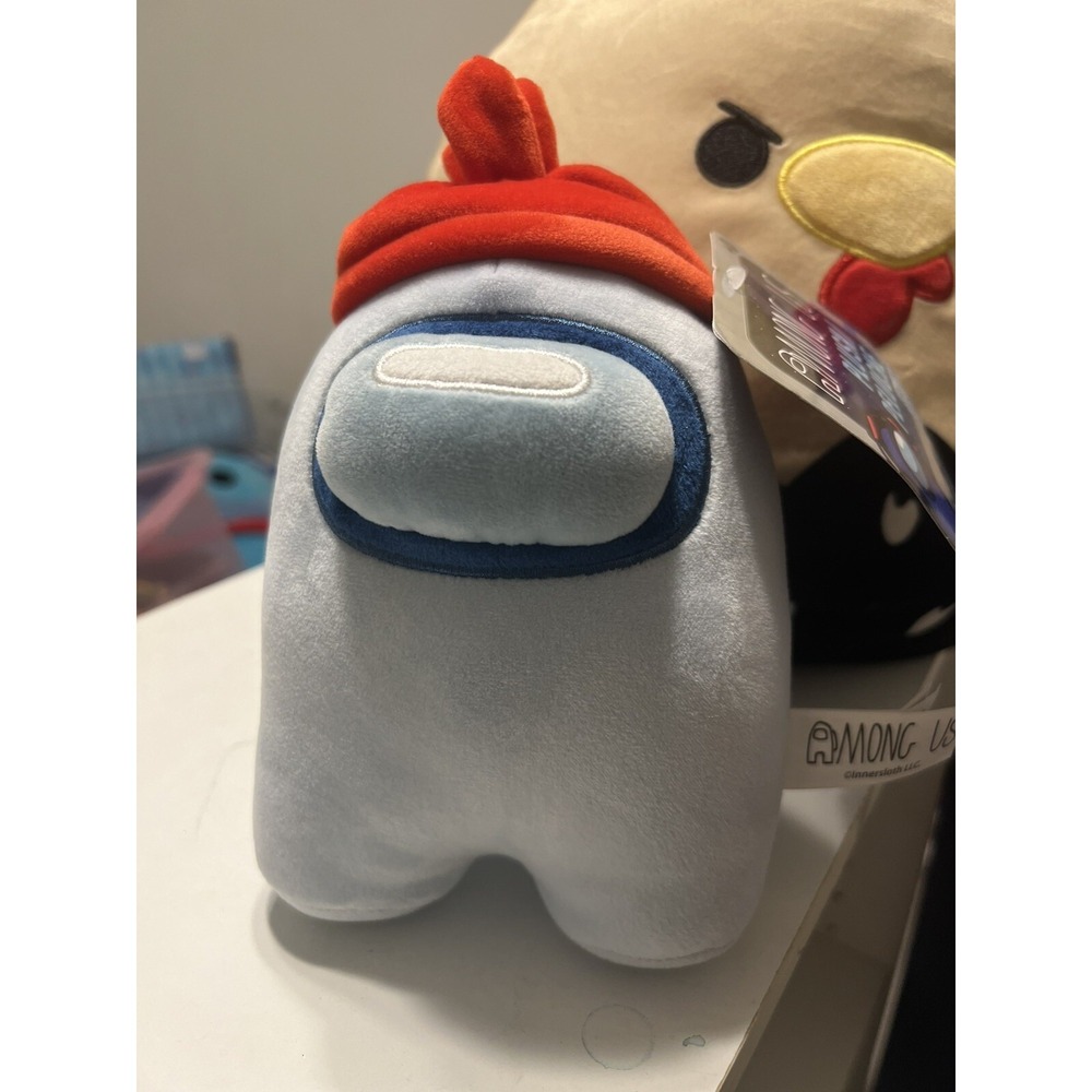 Among Us Plush Toikido Series 3 ~ 8" Blue  Crewmate With Chicken Rooster Hat NEW